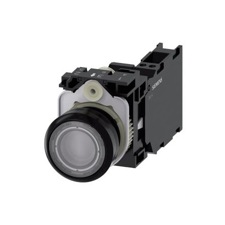 Siemens Illuminated pushbutton, 22 mm, round, plastic, clear, pushbutton 3SU1102-0AB70-3FA0-ZY19