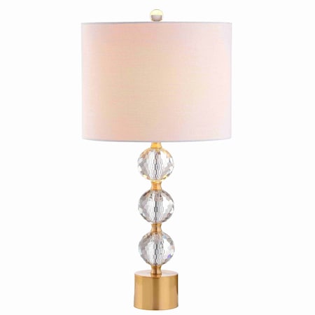 Jonathan Y Ashley 25.25" Crystal LED Table Lamp, Clear/Brass JYL5017A