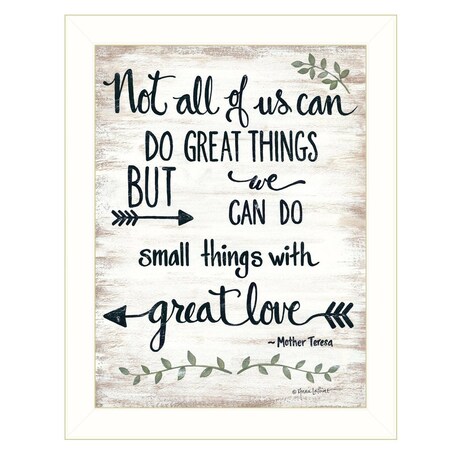 Homeroots Great Love 2 White Framed Print Wall Art 404290