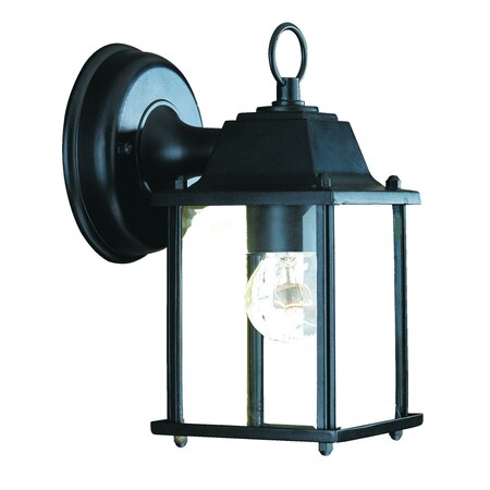 Homeroots Matte Black Hanging Glass Lantern Wall Light 398556