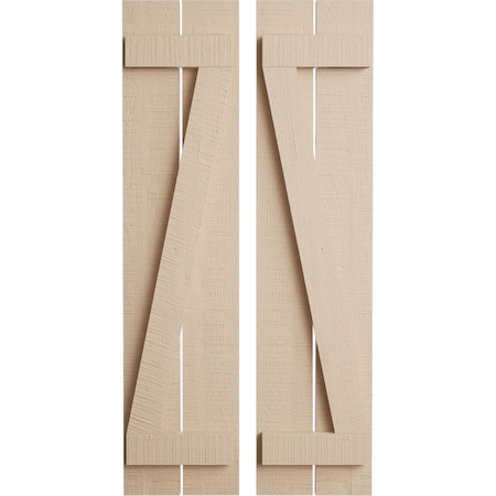Ekena Millwork Rustic Two Board Spaced Board-n-Batten Rough Cedar Faux Wood Shutters w/Z-Board, 11 1/2W x 30H, PR SHUBSZ11X30RCPR