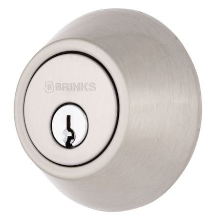 Brinks Raleigh Series Transitional Round Single Cylinder Deadbolt Satin Nickel Finish E2401-119