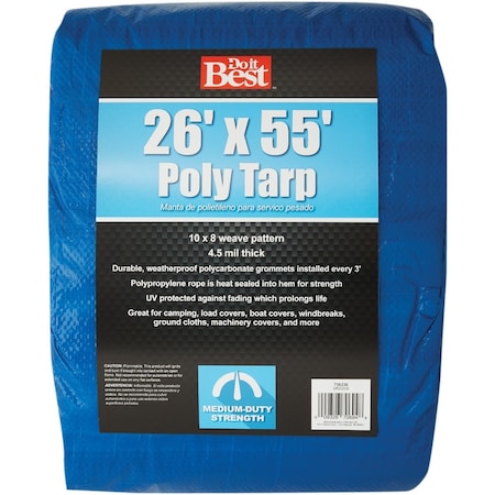 Do It Best Blue Woven 26 Ft. x 55 Ft. Medium Duty Poly Tarp 736236