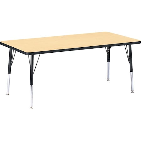 Jonti-Craft Berries Rectangle Activity Table, 30 in. x 60 in., E-height, Maple/Black/Black 6408JCE011