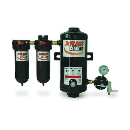 Devilbiss 3-Stage Desiccant Air Dryer System, 1/2 in FNPT Inlet x 1/2 in FNPT Outlet, 25 cfm, 150 psig 130026