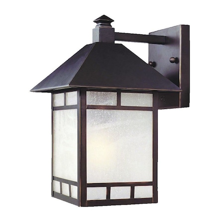 Homeroots Antique Bronze Frosted Glass Lantern Wall Light 398640