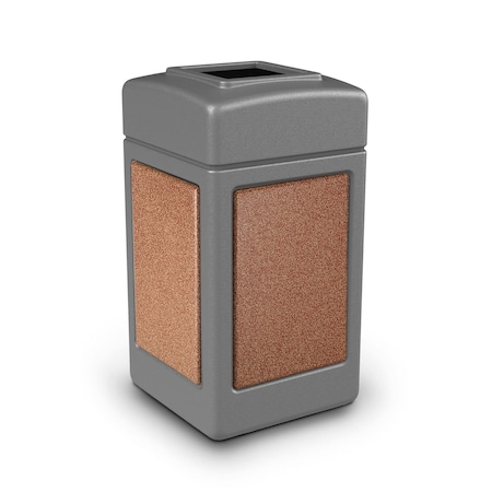 Commercial Zone Products 42-gallon StoneTec Square Open-Top, Gray w/ Sedona 720347K