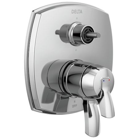 Delta Stryke 17 Series Integrated Diverter Trim with Six Function Diverter Less Handle Lumicoat Chrome T27976-PR-LHP