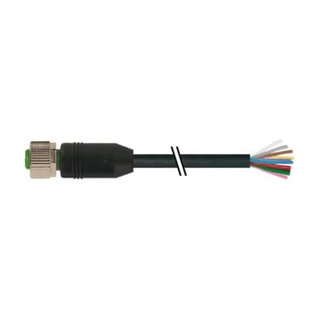 Murrelektronik Cordset, Straight, M12, Black, 26 AWG, 1.5 A 7000-19041-7021000