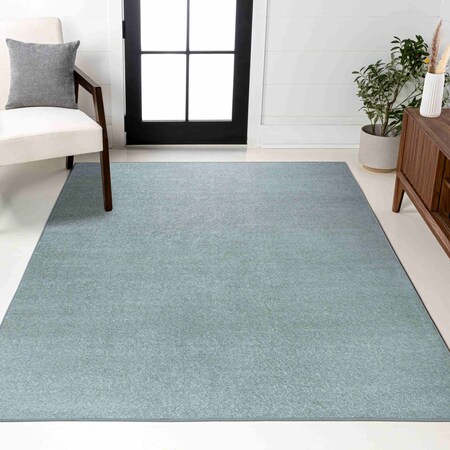 Jonathan Y Haze Solid Low-Pile Aqua Blue 12 ft. x 15 ft. Area Rug SEU100S-15
