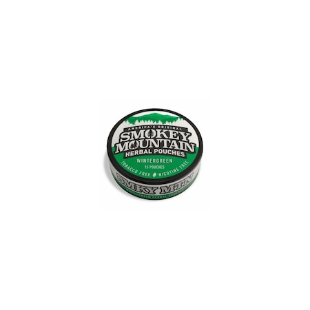 Smokey Mountain Chew Smokey Mountain 03760 Caffeinated Pouch, Wintergreen, 15 Count, Can 3760