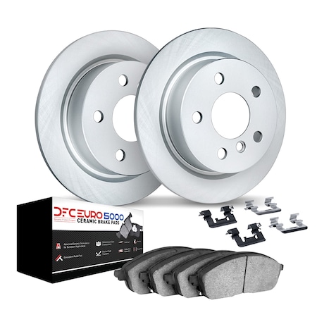 Dynamic Friction Co DFC GEOMET Rotors with EURO 5000 Ceramic Brake Pads includes Hardware 9612-73013
