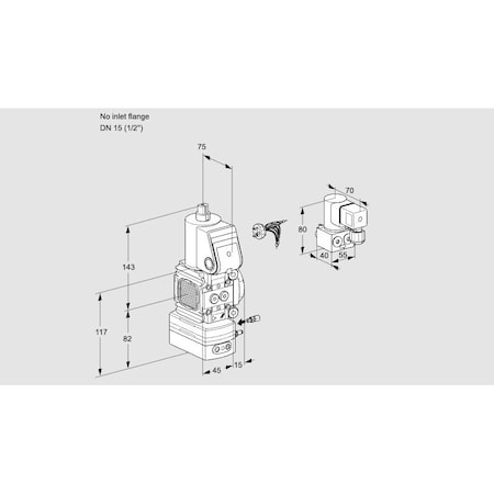 Honeywell Kromschroder Gas Pressure Regulator Valve - 1/2" DN15, 500 mbar, Solenoid, IP65 KS88025684