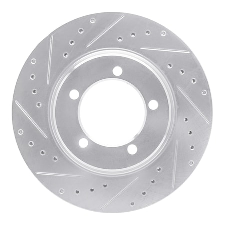 Dynamic Friction Co DFC Brake Rotor - Drilled and Slotted - Silver 631-47030L
