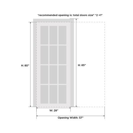 Sartodoors Sliding French Pocket Door with, Planum 0010 White Silk, Kit Trims Rail Hardware, Solid Wood Interi PLANUM0010PD-WS-28