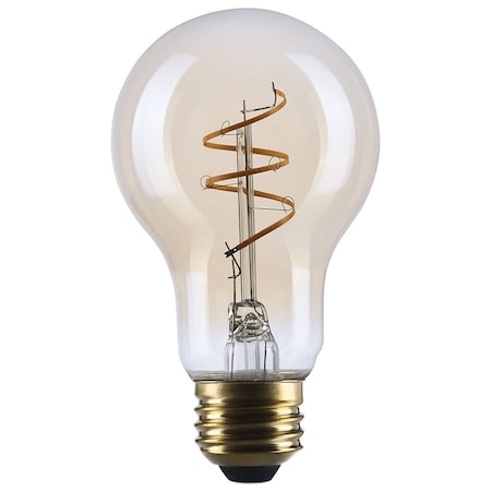 Satco 5.5 Watt A19 LED 2000K CCT Medium Base Clear Glass Amber Coil Filament Dimmable 120 Volt S14227