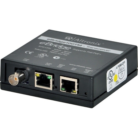 Altronix PoE Transceiver, 1 Cam. Input, 3-1/2" W EBRIDGE100TM