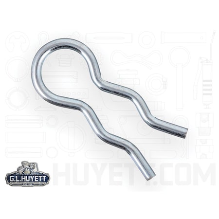 Huyett Hair Pin, Zinc Plated Spring Steel, 0.177 in Wire Dia x 2.750 in Length BPXZ-410