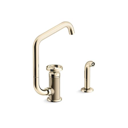 Kohler Billet Single-handle bar sink faucet with two-function extended-reach spout and side sprayer 28667-9-AF