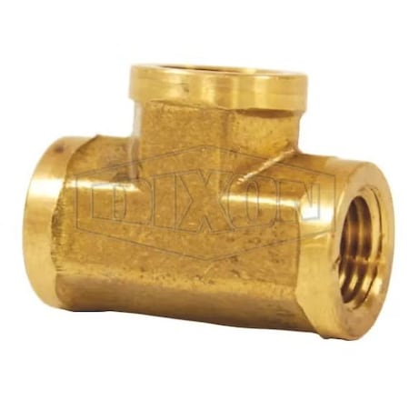 Dixon Pipe Tee, 1/4 in Nominal, FNPT End Style, Brass 3220404CLF