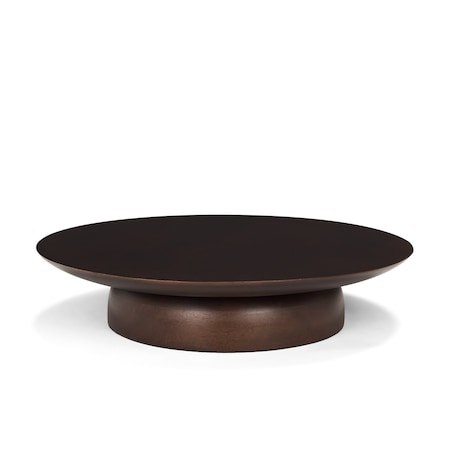 Homeroots 16in Brown Solid Wood Hand Finished Round Vanity Tray 731281