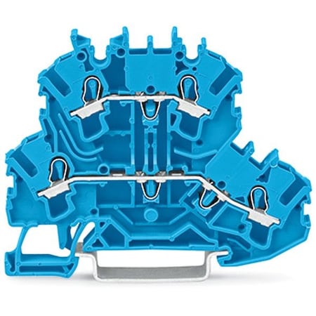 Wago Terminal Block, 2.74" L, 500V, Blue 2002-2204