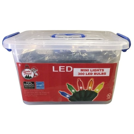 Santas Forest 0 Light Set, Christmas Lights, 125 V, 120 W, 300Lamp, LED Lamp, MultiColor Lamp, 10 ft L 7910