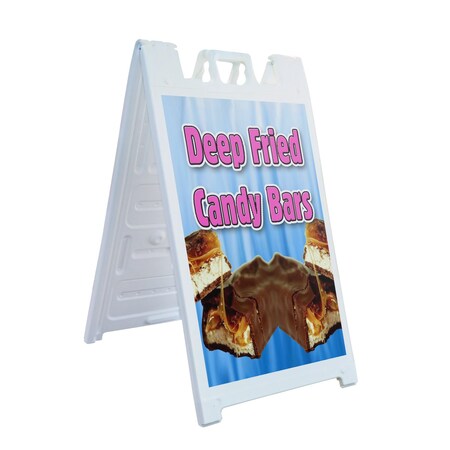 Signmission Deep Fried Candy Bars, A-Frame & 2 Decals Installed, Heavy-Duty Plastic Frame SBHD-D-2436-Deep Fried Candy Bars