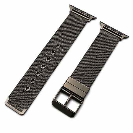 Elegani Mesh Stainless Steel Replacement Band Compatible with Apple Watch 41mm, Black SBMST-BLK-41mm