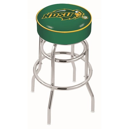 Holland Bar Stool Co 25" North Dakota State Cushion Seat, 2-Ring Chrome Swivel Bar Stool L7C125NDakSt-G