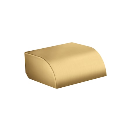 Axor Universal Circular Roll Holder with Cover in Brushed Gold Optic 42858250