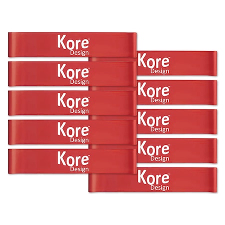 Kore Design Fidget Kick Bands, Latex, 10in. to 16in., Red, 10PK KDKB-1000