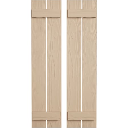 Ekena Millwork Rustic Two Board Spaced Board-n-Batten Sandblasted Faux Wood Shutters, 11 1/2W x 26H, PR SHUBSS11X26SDPR