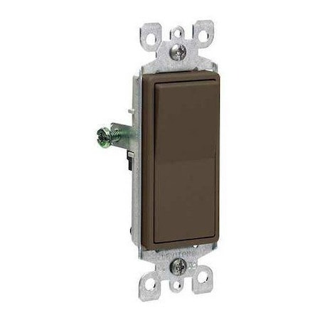 Leviton Decora Rocker 3-Way AC Quiet Switch, 15 Amp, 120/277 Volt, Brown 5603-2
