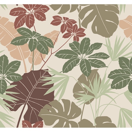 A-Street Prints Medellin Neutral Rainforest Floor Wallpaper 4122-72408