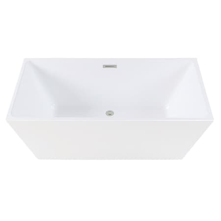Kingston Brass 59" Acrylic Rectangular Double Ended Freestanding Tub with Drain, Glossy White/Polished Nickel VTSQ593223C416
