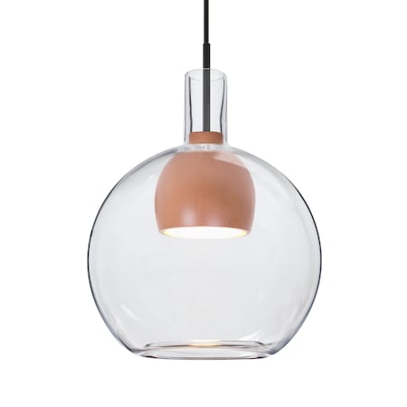 Besa Lighting Besa Benji Pendant, Clear/Medium, Black Finish, 1x 9W LED 1JT-BENJICLMD-LED-BK