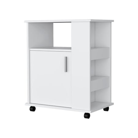 Homeroots 29in White Wood Accent Cabinet With Single Door 535066