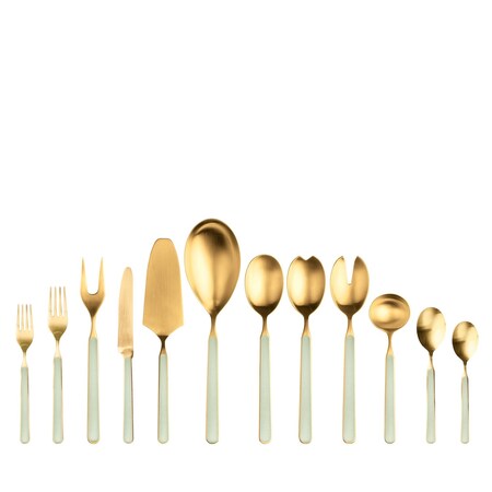 Mepra Fantasia Ice Gold Flatware Set - 67 Pieces - Sage 10S622067OI