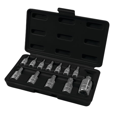 Performance Tool 12 pc. Star Plus Bit Socket Set, TP Bit Sockets, Storage Case W38804