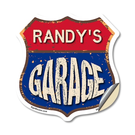 Signmission Randy's Garage, 12 Inch X 12 Inch, Vinyl Decal SHI-D-12-383-RANDY