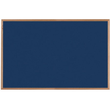Aarco VIC Cork Bulletin Board w/ a Red Oak Frame w/ a Clear Lacquer Finish, Blueberry 48''Hx72''W OW4872214