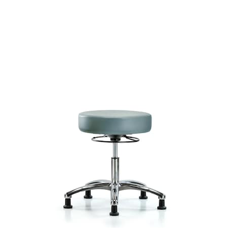 Blue Ridge Ergonomics Vinyl Stool, Chrome, Desk, Glides, Storm BR-VDHSO-CR-RG-8822