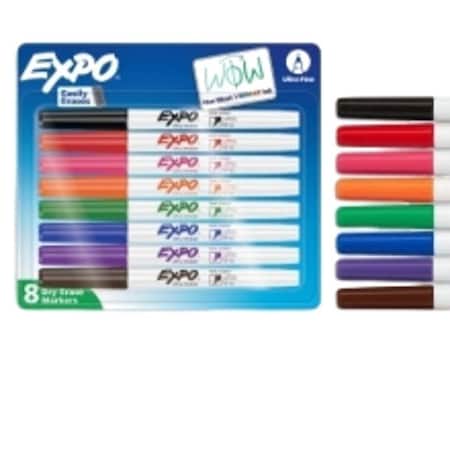 Expo Dry Erase Marker, Ultra Fine, Assorted, PK8 1884309A