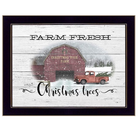 Homeroots Farm Fresh Christmas Trees 1 Black Framed Print Wall Art 415839