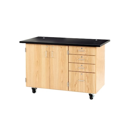 Diversified Spaces Mobile Demo Center, Oak, Wood Frame, 54 in W, Red 4342KF-RS