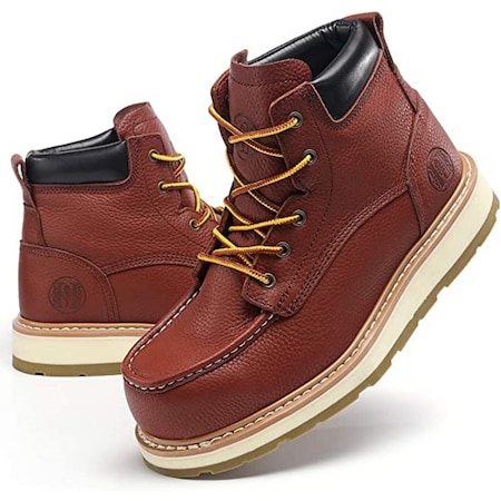 Handpoint Mens 6 in Soft Toe Work Boots-Water Resistant Full-Grain Leather Boots, KEVLAR, 8.5 CK303EE-8.5