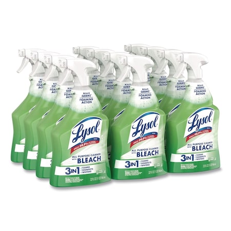 Lysol All Purpose Cleaner, 32 oz. Trigger Spray Bottle, Slight Chlorine, Tan, 12 PK REC 78914
