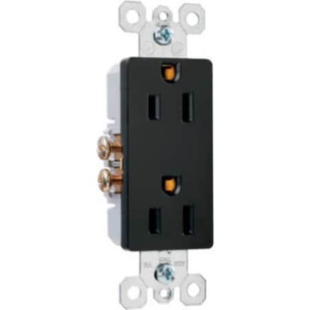 Legrand Straight Blade Receptacle, 5-15R, 15 A, 125V AC, 2 Pole, 3 Wire, Grounded 885BKCC12