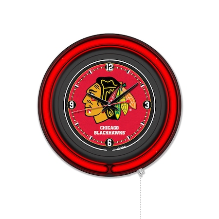 Holland Bar Stool Chicago Blackhawks 15 Double Neon Wall Clock Clk15BK